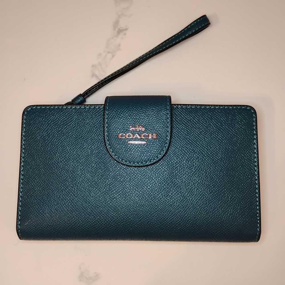 Coach Teal/Navy Blue Wallet - LIKE NEW